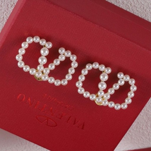 Valentino Mini VLogo Signature Stud Earrings In Resin Beads With Metal Gold