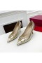 Valentino VLogo Signature Pumps With Crystals Women Calfskin Gold