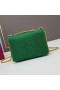 Valentino Small One Stud Crossbody Bag With Chain and Sparkling Crystals In Suede Green