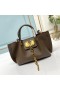 Valentino Small VLogo Escape Tote In Grained Calfskin Coffee