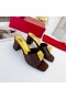 Valentino One Stud Thick-Heeled Slides Women Calfskin Coffee