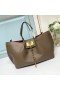 Valentino Large VLogo Escape Tote In Grained Calfskin Coffee