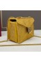 Valentino Small One Stud Crossbody Bag With Chain and Sparkling Crystals In Suede Yellow