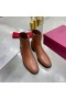 Valentino VLogo Signature Ankle Boots 30MM Women Calfskin Brown