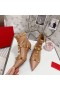 Valentino Rockstud Ankle Booties 65MM Women Calfskin Apricot