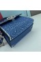 Valentino Mini Vsling Handbag With Sparkling Crystals and Jewel Embroidery In Calfskin Navy Blue