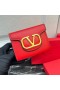 Valentino Small Alltime Trifold Wallet In Calfskin Red