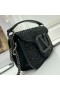 Valentino Loco Shoulder Bag With Sparkling Studs In Suede Black