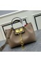 Valentino Small VLogo Escape Tote In Grained Calfskin Khaki