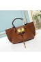 Valentino Small VLogo Escape Tote In Grained Calfskin Caramel