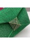 Valentino Small One Stud Crossbody Bag With Chain and Sparkling Crystals In Suede Green