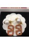 Valentino Small Rockstud Pendant Earrings In Metal With Pearls and Crystal VLogo Gold/Red