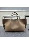 Valentino Large VLogo Escape Tote In Grained Calfskin Khaki