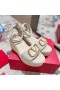 Valentino VLogo Signature Wedges With Ankle Strap Women Calfskin White