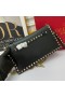 Valentino Large Rockstud Wristlet Clutch With Chain In Calfskin Black/Gold