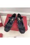 Valentino Rockstud Ballerina Flats Women Mesh With Crystals And Matching Studs Black
