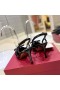 Valentino Rockstud Bow Slingback Pumps Women Patent Leather Black