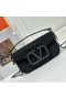 Valentino Loco Shoulder Bag With Sparkling Studs In Suede Black