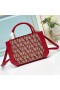 Valentino Small Shopping Bag In Toile Iconographe Fabric Red/Beige