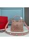 Valentino Mini Roman Stud Handbag With Sparkling Crystals In Nappa Leather Cherry