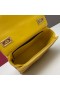Valentino Small One Stud Crossbody Bag With Chain and Sparkling Crystals In Suede Yellow