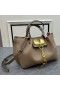 Valentino Small VLogo Escape Tote In Grained Calfskin Khaki