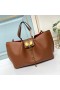 Valentino Large VLogo Escape Tote In Grained Calfskin Caramel