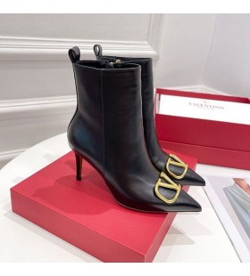 Valentino VLogo Sigture Ankle Booties Women Calfskin Black