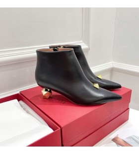 Valentino One Stud Ankle Booties 50MM Women Calfskin Black