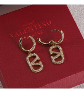 Valentino VLogo Signature Embellished Earrings In Metal With Crystals Gold