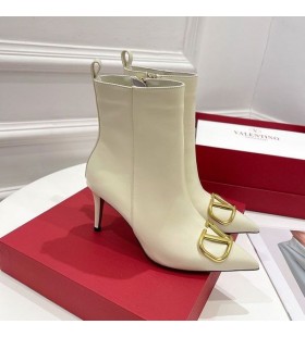 Valentino VLogo Sigture Ankle Booties Women Calfskin Beige
