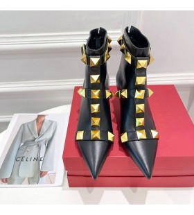 Valentino Rockstud Ankle Booties 70MM Women Calfskin Black