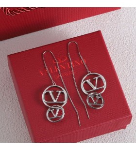 Valentino Small VLogo Signature Dangle Earrings In Metal Silver