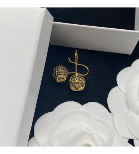 Valentino Small VLogo Signature Hook Earrings In Metal With Rhinestone Balls Gold