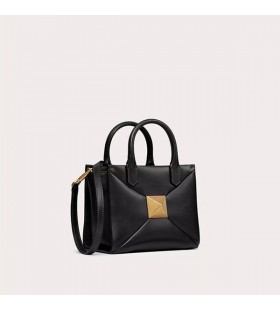 Valentino Small One Stud Handbag In Nappa Leather Black/Gold