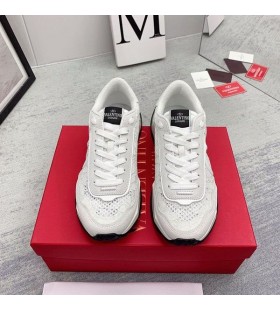 Valentino Lacerunner Sneakers With VLogo Unisex Lace and Mesh White