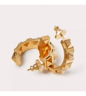 Valentino Mini Rockstud Hoop Earrings In Metal Gold