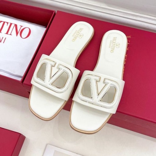 Valentino Vlogo Cut-Out De Slides Mulheres Pelica Branca