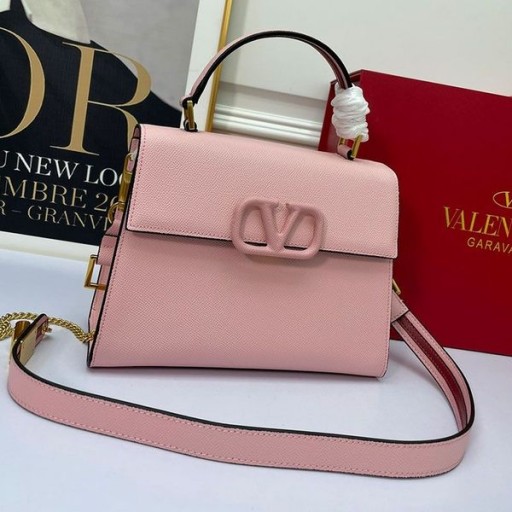 Valentino Pequeno Vsling Bolsa No Granulado Pelica Cor-De-Rosa