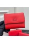 Valentino Pequeno VLogo Assinatura De Dobra Tripla Em Papel Carteira No Granulado Bezerro Vermelho
