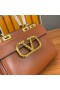 Valentino Médio Rockstud Bolsa No Granulado Pelica Marrom