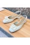 Valentino VLogo Assinatura Slingback Flats Mulheres Patente De Couro Branco