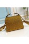 Valentino Mini Vsling Bolsa De Mão Com Cristais Brilhantes Na Pelica Marrom