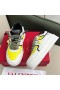 Valentino Um parafuso prisioneiro XL Baixo-Top Tênis Unissex Couro Napa Branco/Amarelo