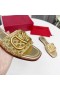 Valentino VLogo Assinatura De Slides Mulheres Tecem Couro Ouro