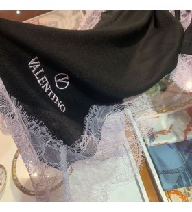 Valentino VLogo Assinatura Sacrf Mulheres Cashmere Com Laço Preto
