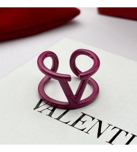 Valentino VLogo Assinatura Abrir Anel Em Metal Roxo