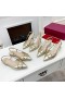 Valentino VLogo Aláírás Slingback Szivattyúk Kristályok Női Borjúbőr Arany