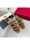 Valentino Rockstud Vastag Sarkú Diák Nem Korlátozza Szegecsekkel Nők Barna Borjúbőr