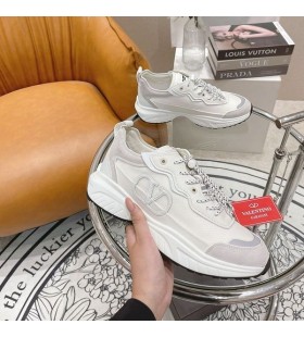 Valentino VLogo Shegoes Cipők Unisex Bőr Háló Fehér/Szürke